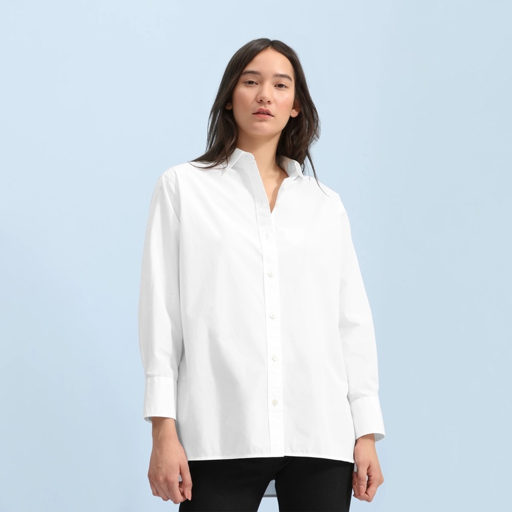 Everlane The Oversized Poplin Shirt in White